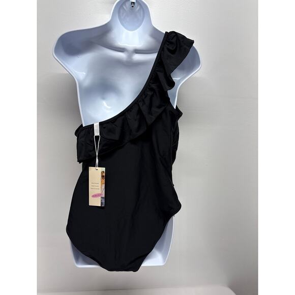 Dokotoo women’s XL one shoulder one piece swimsuit black tummy control bathing - Picture 9 of 9